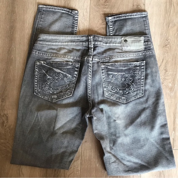 Silver Jeans Aiko Skinny 28/31 distressed grey wash denim jeans - Picture 5 of 9